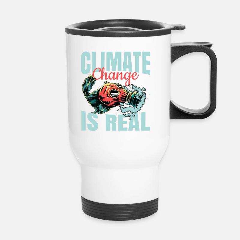 Climate Change Environmental Protection Nature Conservation Gift Idea - Thermal mug with handle - white
