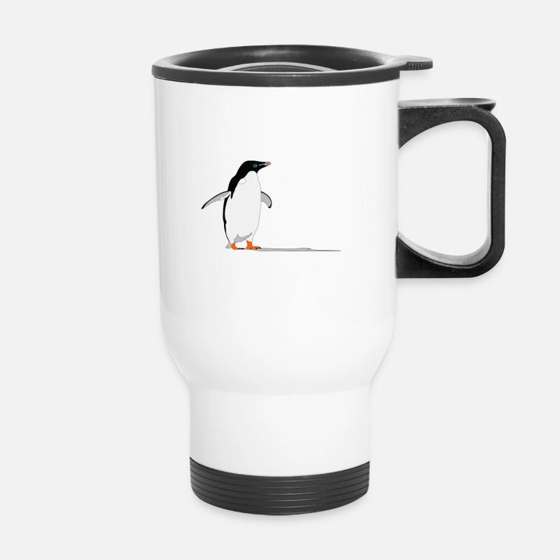 Pingouin debout - Tasse isotherme avec poignée - blanc