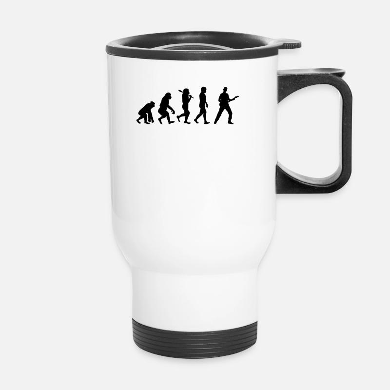 Music guitar evolution gift idea - Thermal mug with handle - white