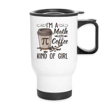 Je suis un cadeau drôle de fille et de maths - Tasse isotherme avec poignée - blanc - Devant