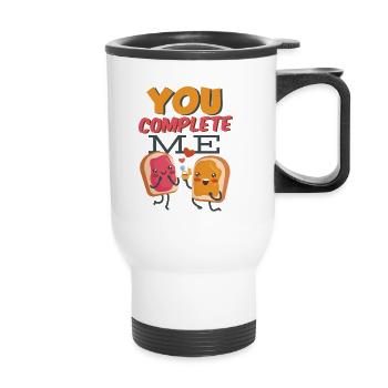 Complete love - Thermal mug with handle - white - Front