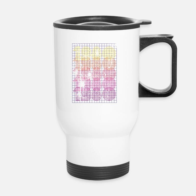 1980, 40. Geburtstag, Geburtstag, Geschenk, Ideen - Thermobecher mit Tragegriff - Weiß