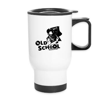 Old School - Thermobecher mit Tragegriff - Weiß - Vorne