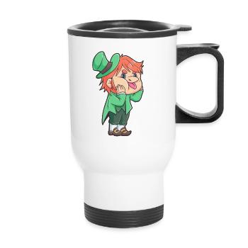 Leprechaun St Patricks Day holiday Ireland - Thermal mug with handle - white - Front