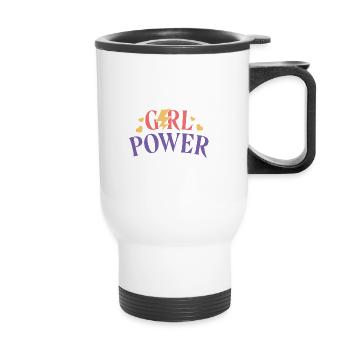 Girl power - Tasse isotherme avec poignée - blanc - Devant