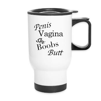 Penis vagina vagina butt boobs sex - Thermal mug with handle - white - Front