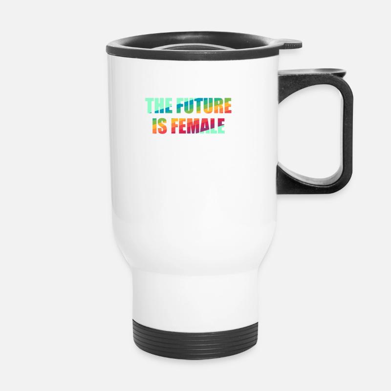 The Future is Female - Thermobecher mit Tragegriff - Weiß