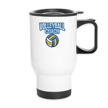 Entraîneur de volley-ball ne me faites pas utiliser ma voix coach - Tasse isotherme avec poignée - blanc - Devant