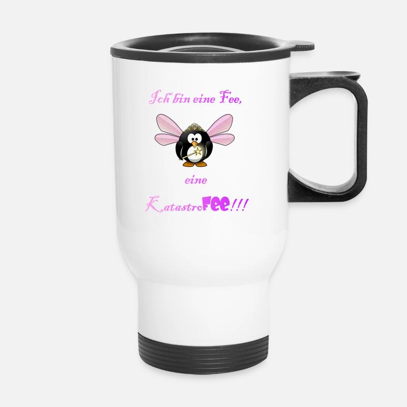 Ich bin eine Fee, eine KatastroFEE - Thermobecher mit Tragegriff - Weiß