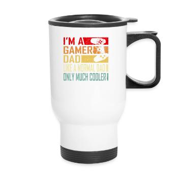 Gamer Dad Funny Gift for Fathers Cool Vintage Dad' - Thermal mug with handle - white - Front