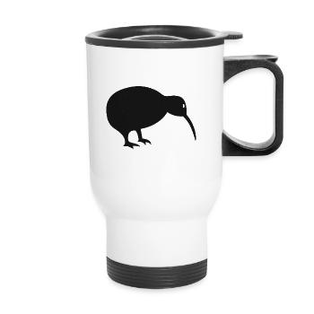 Idée de cadeau pour femme oiseau kiwi Nouvelle-Zélande - Tasse isotherme avec poignée - blanc - Devant