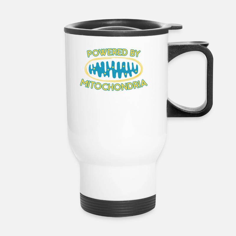 Propulsé par les mitochondries - cadeau ringard et geek - Tasse isotherme avec poignée - blanc