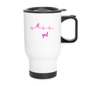 Fille de floorball - Tasse isotherme avec poignée - blanc - Devant