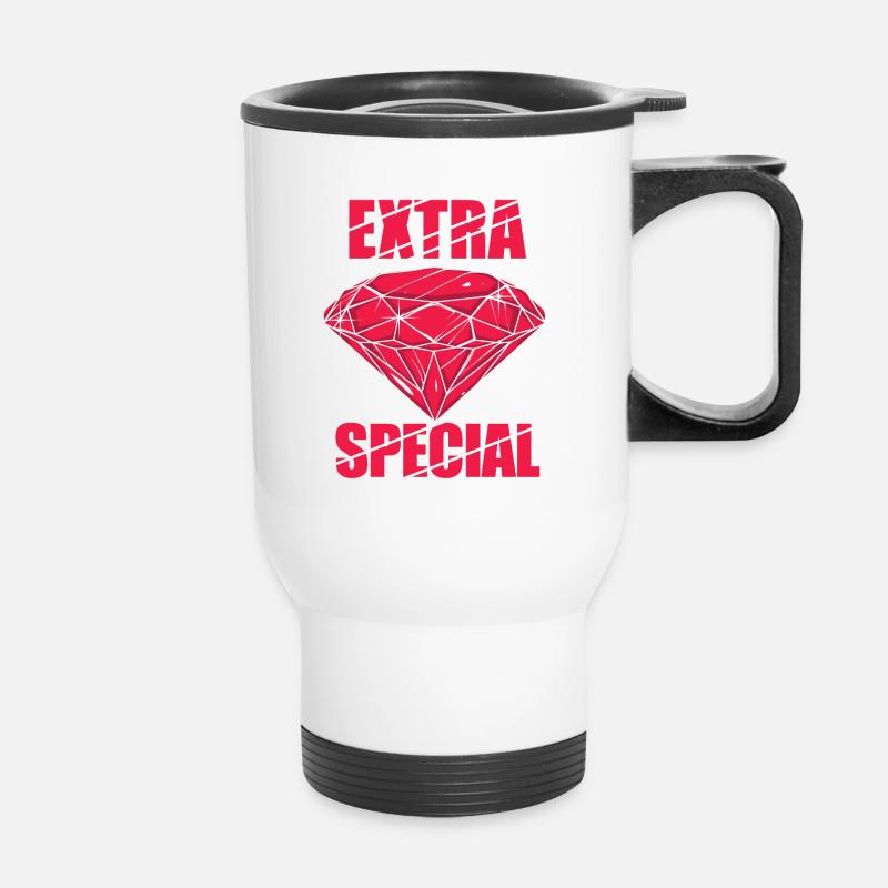 Stone - Extra Special Red Gem - Jewelry Shop - Thermal mug with handle - white