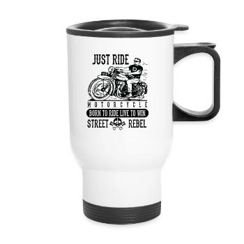 Just ride - Tasse isotherme avec poignée - blanc - Devant