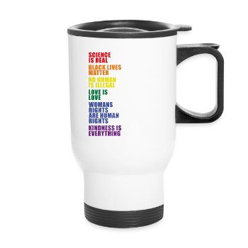 LGBT Pride equality no human is illegal - Thermal mug with handle - white - Front