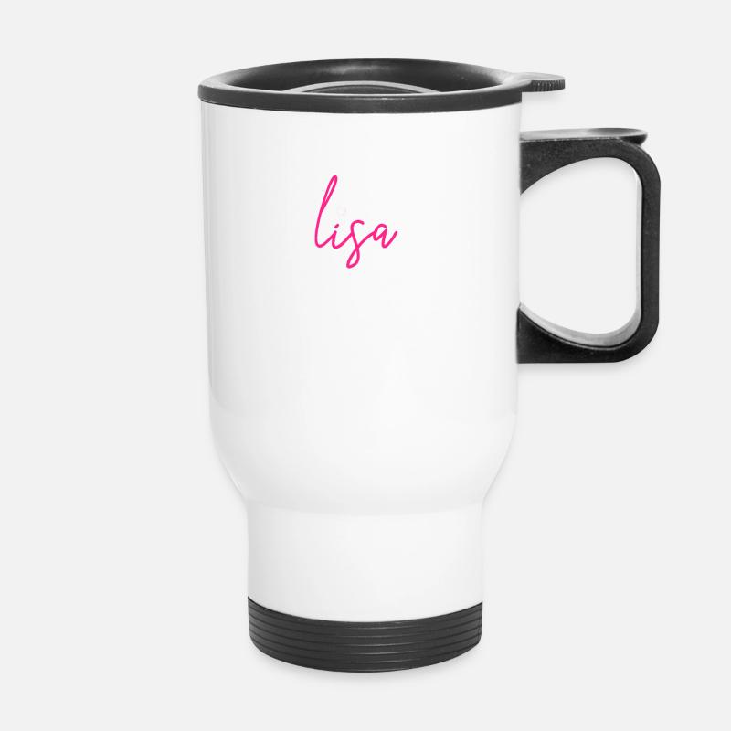 Lisa Name - Thermobecher mit Tragegriff - Weiß