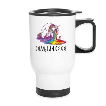 Ew People Licorne - Tasse isotherme avec poignée - blanc - Devant