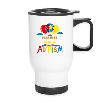 Cute Autism Balloons Please Be Patient With Me I H - Thermal mug with handle - white - Front