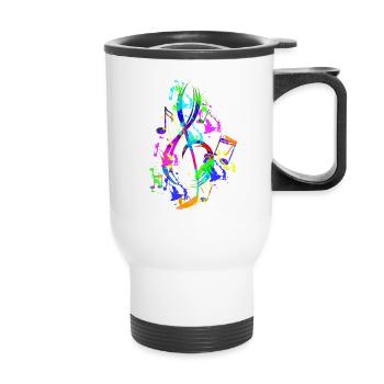 musical note - Thermal mug with handle - white - Front