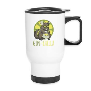 Ginchilla long drink funny design rodent. - Thermal mug with handle - white - Front