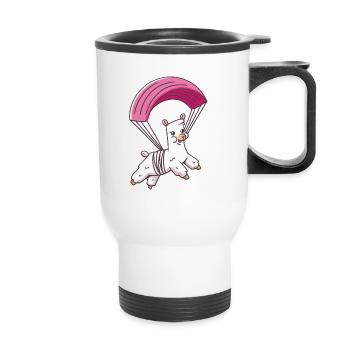 Saut en parachute alpaga - Alpaca Skydive - Tasse isotherme avec poignée - blanc - Devant