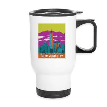 new York - Thermal mug with handle - white - Front