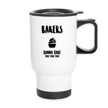 Baker va cuire cuire cuire cuire au four b - Tasse isotherme avec poignée - blanc - Devant