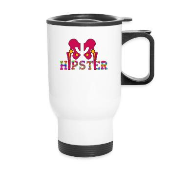 Funny Hippster Hip Replacement Surgery | - Thermal mug with handle - white - Front