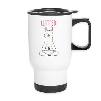 lama - Thermal mug with handle - white - Front