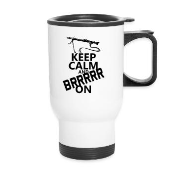 german army combat tshirt MG3 machine gun - Thermal mug with handle - white - Front