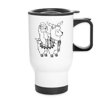 Noël suricate monte à colorier - Tasse isotherme avec poignée - blanc - Devant