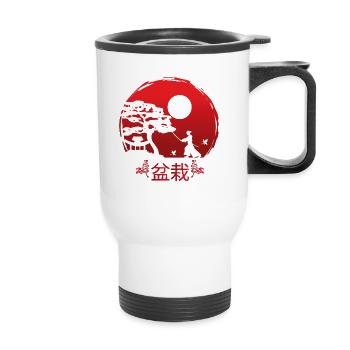 Bonsai Kanji Japan Meditation - Thermobecher mit Tragegriff - Weiß - Vorne