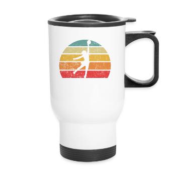 Handball vintage rétro - Tasse isotherme avec poignée - blanc - Devant