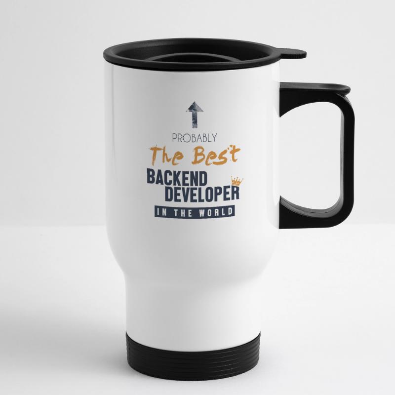 Best Backend Developer World Coder Software Thermal mug with handle