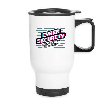 Cadeau pour programmeur hacker. Pirate drôle - Tasse isotherme avec poignée - blanc - Devant