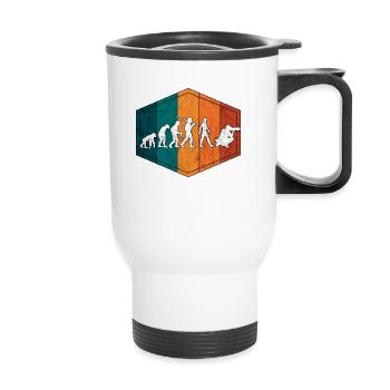 Photographer evolution photography retro - Thermal mug with handle - white - Front