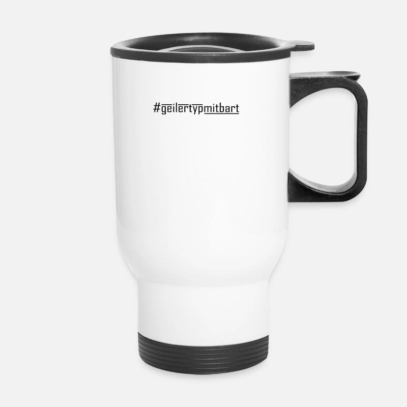 Geiler Typ Mit Bart - Hashtag #geilertypmitbart - Thermobecher mit Tragegriff - Weiß
