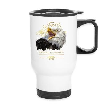 Bald eagle - Thermal mug with handle - white - Front