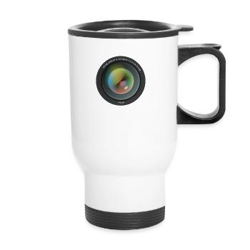 Lentille de caméra - Tasse isotherme avec poignée - blanc - Devant