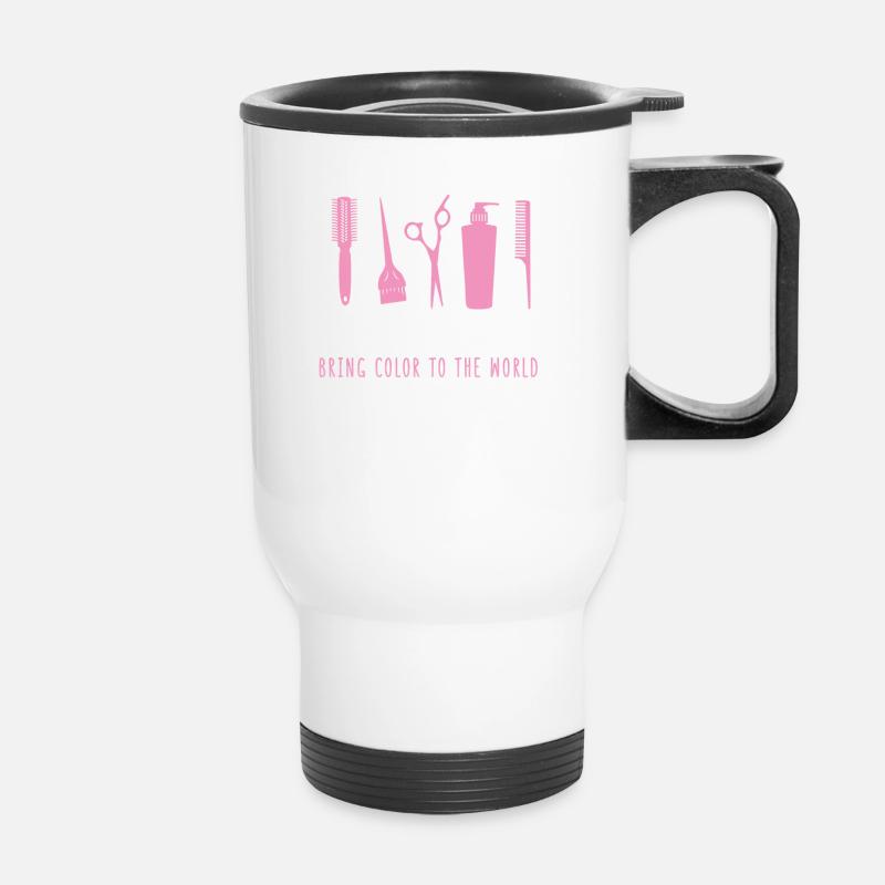 Coiffeuse coiffeuse cadeau coiffeur coiffeur - Tasse isotherme avec poignée - blanc