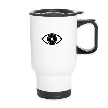 third eye photo camera - Thermal mug with handle - white - Front