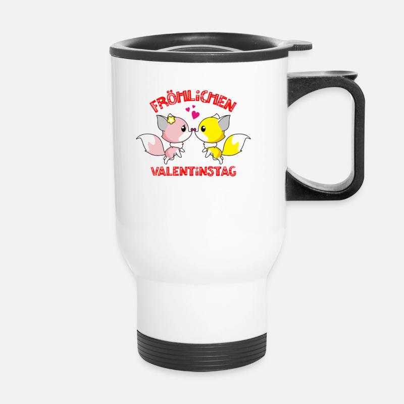 Saint-Valentin, Saint-Valentin, Saint-Valentin - Tasse isotherme avec poignée - blanc