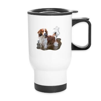 Kooikerhondje in the water dog - Thermal mug with handle - white - Front