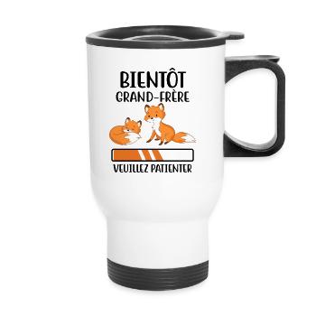 Bientôt grand frère - Futur grand frère - Tasse isotherme avec poignée - blanc - Devant