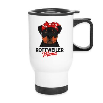 Rottweiler - Thermobecher mit Tragegriff - Weiß - Vorne
