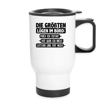Sekretärin Büro - Thermobecher mit Tragegriff - Weiß - Vorne