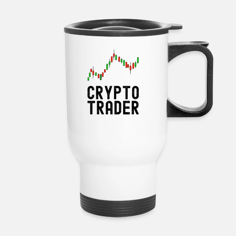 Crypto Trader Candlesticks - Trading cryptocurrency - Thermal mug with handle - white