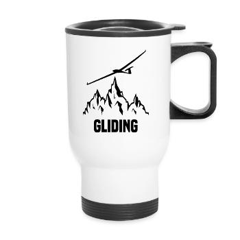 Glider glider pilot soaring - Thermal mug with handle - white - Front