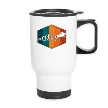 Cavalier évolution chevaux rétro - Tasse isotherme avec poignée - blanc - Devant